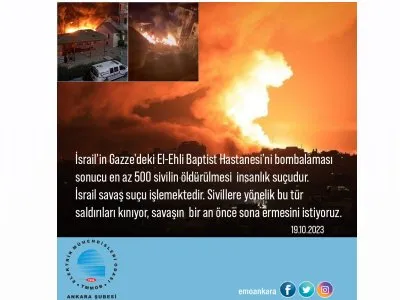 İSRAİLİN GAZZEDE HASTANE BOMBALAMASI İNSANLIK SUÇUDUR