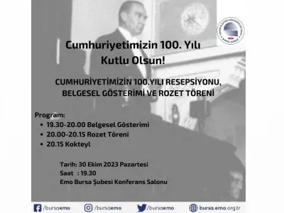CUMHURİYETİMİZİN YÜZÜNCÜ YIL RESEPSİYONU, BELGESEL GÖSTERİMİ VE ROZET TÖRENİ