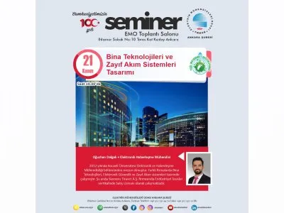BİNA TEKNOLOJİLERİ VE ZAYIF AKIM SİSTEMLERİ TASARIMI SEMİNERİ DÜZENLENECEK
