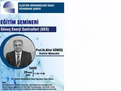 GÜNEŞ ENERJİ SANTRALLERİ KONULU BİLGİLENDİRME SEMİNERİ VE GES TEKNİK GEZİSİ YAPILACAKTIR.