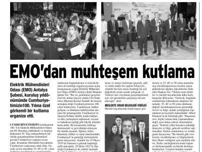 EMO`DAN KUTLAMA(ANTALYA KÖRFEZ-20.11.2023)
