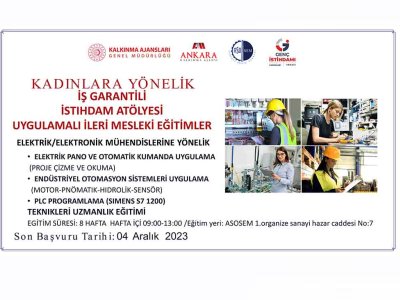 KADIN ELEKTRİK/ELEKTRONİK MÜHENDİSLERİNE YÖNELİK İSTİHDAM ATÖLYESİ UYGULAMALI İLERİ MESLEK EĞİTİMLERİ DÜZENLENECEK