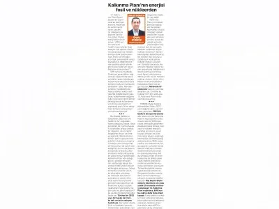 KALKINMA PLANININ ENERJİSİ FOSİL VE NÜKLEERDEN (ÖZGÜR GÜRBÜZ-BİRGÜN)