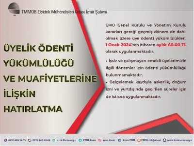 ÜYELİK ÖDENTİ YÜKÜMLÜLÜĞÜNE İLİŞKİN HATIRLATMA