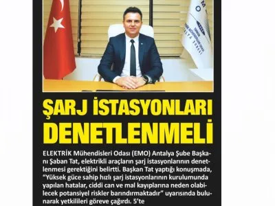 ŞARJ İSTASYONLARI DENETLENMELİ(AKDENİZ GERÇEK-28.11.223)