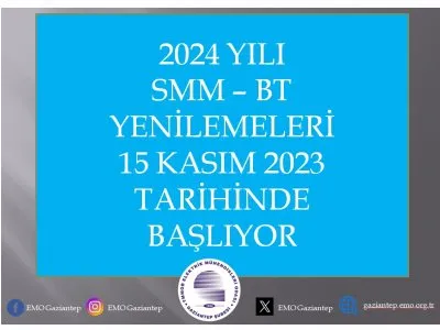 SMM - BT YENİLEME/İLK ÇIKARMA İŞLEMLERİ BAŞLIYOR