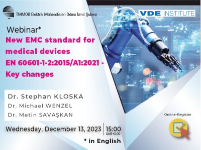 ONLINE SEMINAR: <B>NEW EMC STANDARD FOR MEDICAL DEVICES 
EN 60601-1-2:2015/A1:2021 - KEY CHANGES</B>