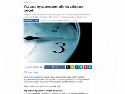 YAZ SAATİ UYGULAMASININ ALTINDA YATAN ASIL GERÇEK! (CGTNTURK.COM)