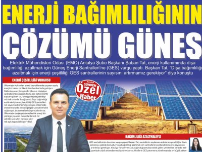 ENERJİ BAĞIMLILIĞININ ÇÖZÜMÜ GÜNEŞ (ANTALYA GÜNDEM-23.12.2023)