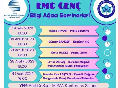 EMO-GENÇ BİLGİ AĞACI SEMİNERLERİ BAŞLIYOR !
