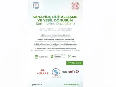 SANAYİDE DİJİTALLEŞME VE YEŞİL DÖNÜŞÜM SEMİNERİ DÜZENLENECEK