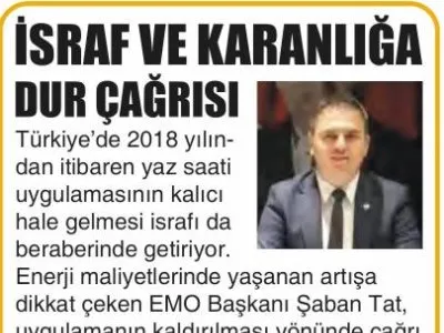 İSRAF VE KARANLIĞA  DUR ÇAĞRISI (ANTALYA GÜNDEM-20.12.2023)