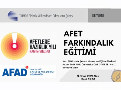 AFET FARKINDALIK EĞİTİMİ - ONLİNE KAYIT