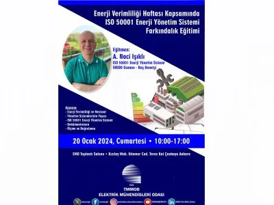 ISO 50001 ENERJİ YÖNETİM SİSTEMİ FARKINDALIK EĞİTİMİ DÜZENLENECEK