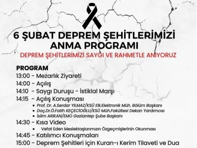 6 ŞUBAT DEPREM ŞEHİTLERİMİZİ ANMA PROGRAMI