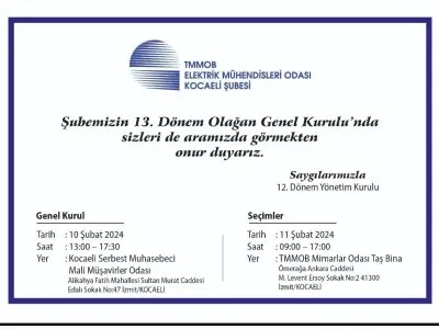 ŞUBEMİZİN 13. DÖNEM OLAĞAN GENEL KURULUNDA BULUŞUYORUZ!