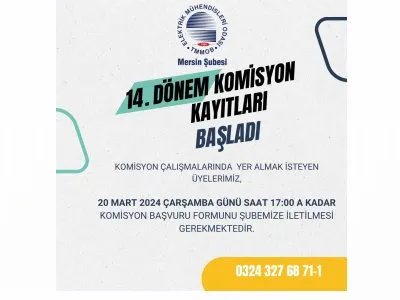 14. DÖNEM ŞUBE KOMİSYONLARINA KAYITLAR BAŞLADI