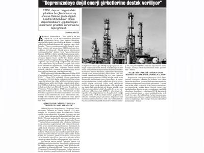DEPREMZEDEYE DEĞİL ENERJİ ŞİRKETLERİNE DESTEK VERİLİYOR (BAŞKENT GAZETESİ)