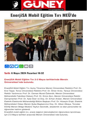 BASINDA ENERJİSA MOBİL EĞİTİM TIRI