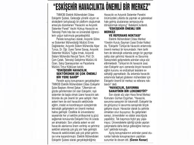 EMO MERKEZ YÖNETİM KURULU SAYMANI ENDER KELLECİ `ESKİŞEHİR HAVACILIKTA ÖNEMLİ BİR MERKEZ` (İSTİKBAL)
