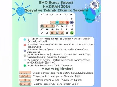 ŞUBEMİZ 2024 HAZİRAN AYI ETKİNLİK TAKVİMİ YAYINLANDI
