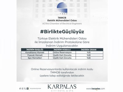 EMO BOLU TEMSİLCİLİĞİ İLE KARPALAS CITY HOTEL & SPA ARASINDA İNDİRİM PROTOKOLÜ İMZALANDI