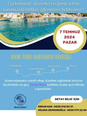 ÜYELERİMİZLE DÜZENLEYECEĞİMİZ TEKNE TURUMUZLA BİRLİKTE EĞLENMEYE BEKLİYORUZ!