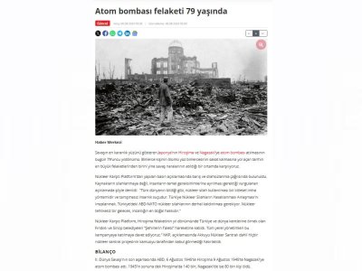ATOM BOMBASI FELAKETİ 79 YAŞINDA (BİRGUN.NET)