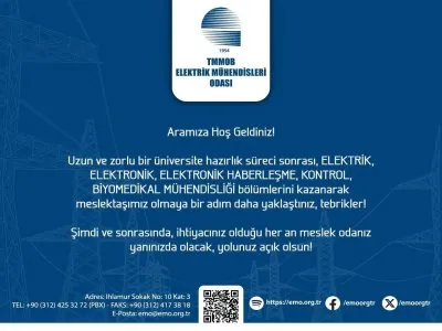 EMODAN MÜHENDİS ADAYLARINA MESAJ: ARAMIZA HOŞ GELDİNİZ