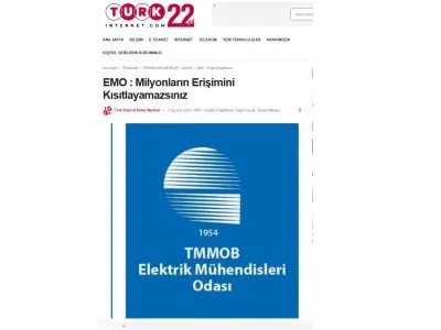 EMO: MİLYONLARIN ERİŞİMİNİ KISITLAYAMAZSINIZ (TURK-İNTERNET.COM)