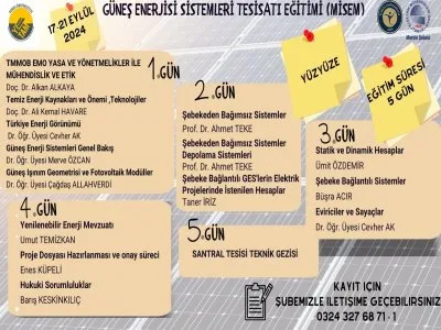 17-21 EYLÜL 2014 TARİHLERİ ARASINDA ŞUBEMİZDE MİSEM EĞİTİMLERİMİZDEN OLAN GÜNEŞ ENERJİSİ SİSTEMLERİ TESİSATI EĞİTİMİ DÜZENLENECEKTİR.