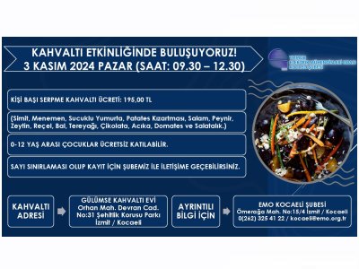 KAHVALTI ETKİNLİĞİNDE BULUŞUYORUZ!