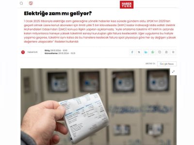 ELEKTRİĞE ZAM MI GELİYOR? (HABERTURK.COM)