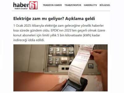 ELEKTRİĞE ZAM MI GELİYOR? AÇIKLAMA GELDİ (HABER61.NET)