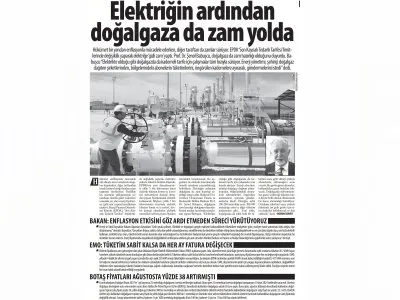 ELEKTRİĞİN ARDINDAN DOĞALGAZA DA ZAM YOLDA (KARAR)