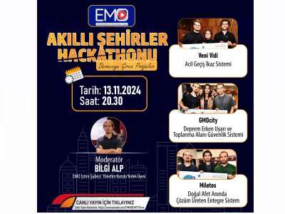 EMO TV-  AKILLI ŞEHİRLER HACKATHONU DERECEYE GİREN PROJELER