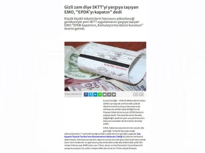 GİZLİ ZAM DİYE SKTTYİ YARGIYA TAŞIYAN EMO, `EPDKYI KAPATIN` DEDİ (ENERJİGUNLUGU.NET)