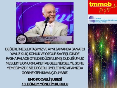 MESLEKTE ONUR YILI PLAKET TÖRENİ VE CANLI MÜZİK PROGRAMI