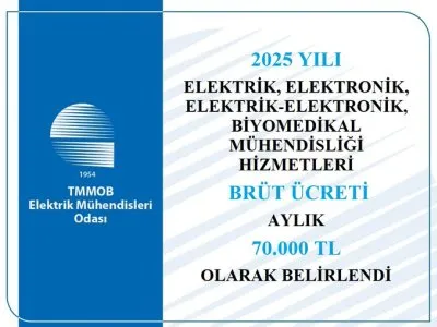 2025 YILI ELEKTRİK, ELEKTRONİK, ELEKTRİK-ELEKTRONİK, BİYOMEDİKAL MÜHENDİSLİĞİ HİZMETLERİ BRÜT ÜCRETİ