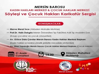 MERSİN BAROSU KADIN HAKLARI MERKEZİ VE ÇOCUK HAKLARI MERKEZİ İLE EMO ÇOCUK KULÜBÜMÜZÜN ORTAKLAŞA DÜZENLEDİĞİ ETKİNLİĞE KATILIMINIZI BEKLERİZ.