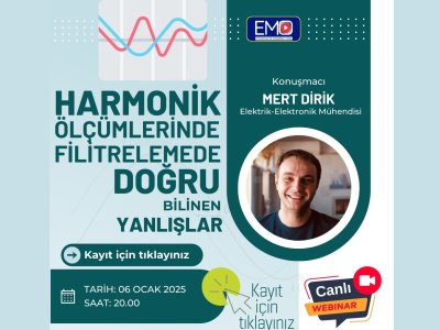 ÇEVRİMİÇİ SEMİNER: <B>HARMONİK ÖLÇÜMLERİNDE</B> FİLTRELEMEDE DOĞRU BİLİNEN YANLIŞLAR