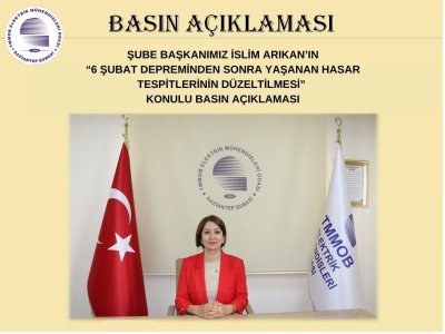 `6 ŞUBAT DEPREMİNDEN SONRA YAŞANAN HASAR TESPİTLERİNİN DÜZELTİLMESİ` KONULU BASIN AÇIKLAMASI