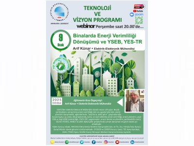 BİNALARDA ENERJİ VERİMLİLİĞİ DÖNÜŞÜMÜ VE YSEB, YES-TR BAŞLIKLI WEBINAR DÜZENLENECEK