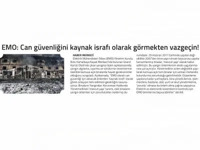 EMO: CAN GÜVENLİĞİNİ KAYNAK İSRAFI OLARAK GÖRMEKTEN VAZGEÇİN! (YENİ GÜN İZMİR GAZETESİ, 23.01.2025)