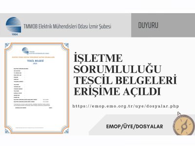 İŞLETME SORUMLULUĞU TESCİL BELGELERİ ERİŞİME AÇILDI