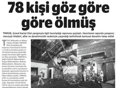 ODALARDAN RAPOR 78 CAN GÖZ GÖRE GÖRE ÖLMÜŞ (BİRGÜN GAZETESİ, 22.02.2025)