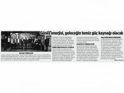 BİZİM YAKA``GÜNEŞ ENERJİSİ, GELECEĞİN TEMİZ GÜÇ KAYNAĞI OLACAK``