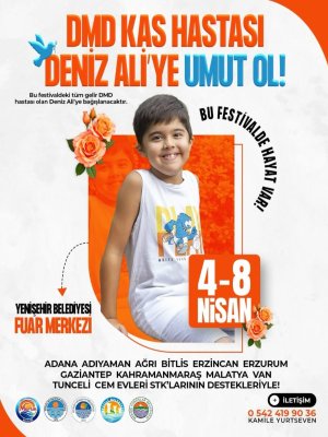 TOPLAM 78 STK`NIN DESTEĞİYLE DMD KAS HASTASI OLAN DENİZ ALİ İÇİN DÜZENLENECEK OLAN FESTİVALE TÜM ÜYELERİMİZİ BEKLİYORUZ.