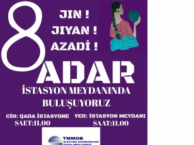 8 MART`TA DİYARBAKIR İSTASYON MEYDANINDA BULUŞUYORUZ!