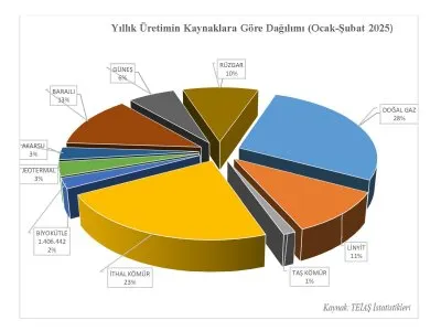 TÜRKİYE ELEKTRİK ENERJİSİ İSTATİSTİKLERİ ŞUBAT 2025 YAYIMLANDI
